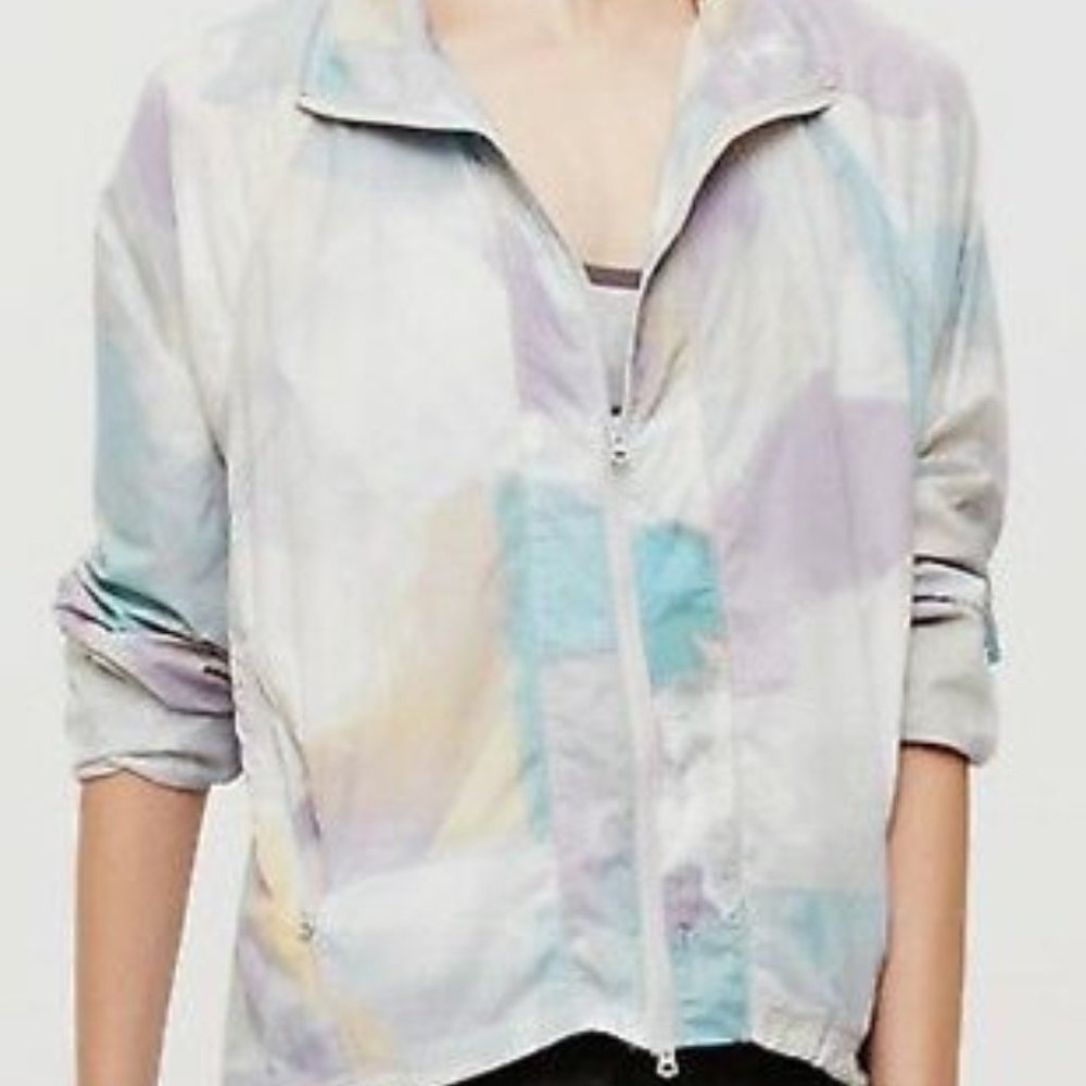 Lou & Grey Women's Nylon Watercolor Athleisure Pastel Windbreaker Size S